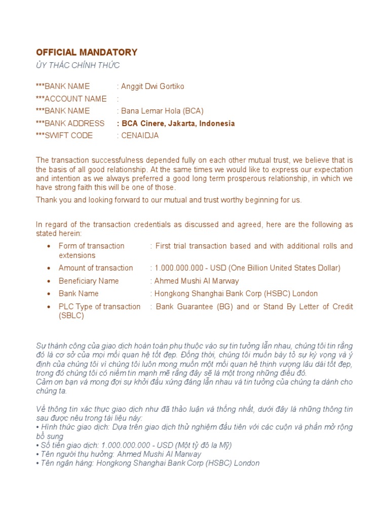 Official Mandatory | PDF
