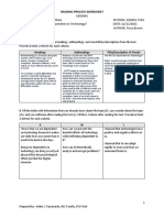 Reading Process Worksheet