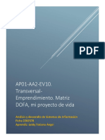 AP01-AA2-EV10. Transversal-Emprendimiento. Matriz DOFA, mi proyecto de vida.docx