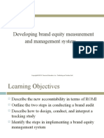 Developing Brand Equity Measurement and Management System