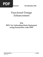 Functional Design Enhancement: E14 BDC For Uploading Bank Statement Using Transaction Code FF67