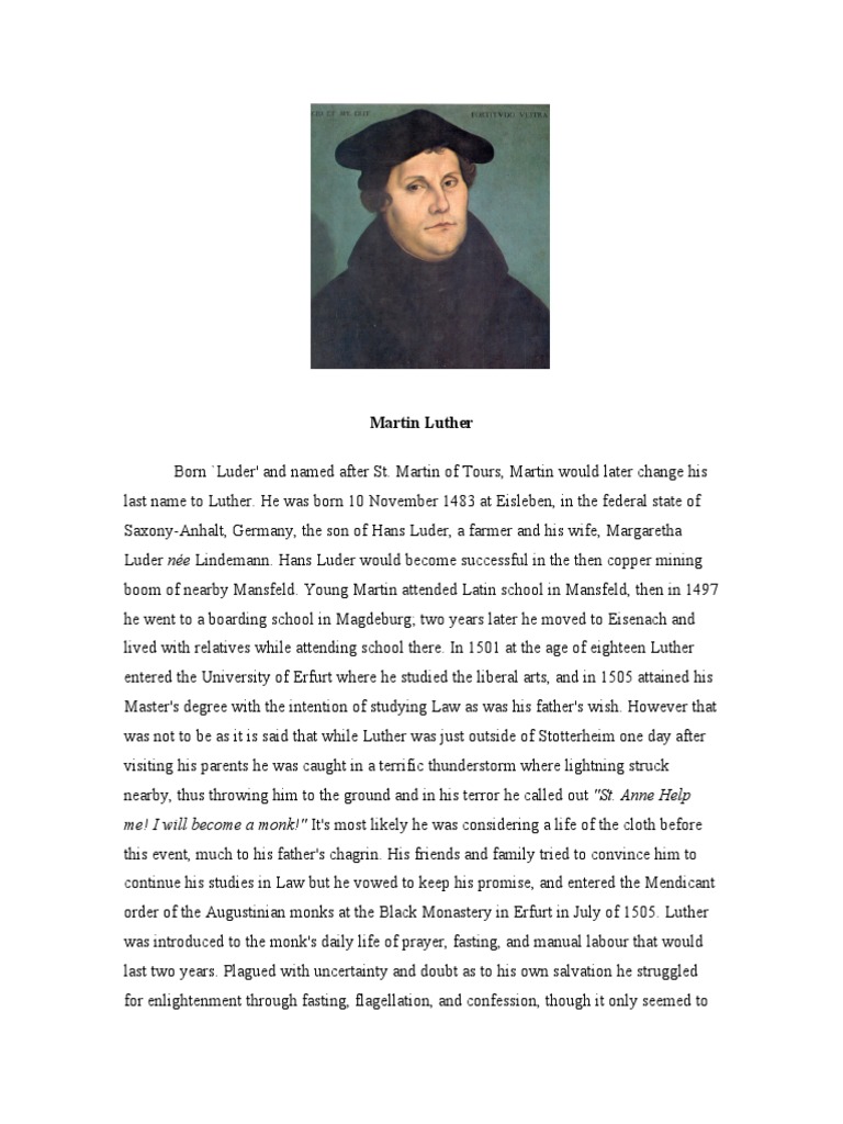 Martin Luther | PDF | Martin Luther | Religious Behaviour And Experience