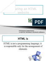 Creating An HTML Website: Performed By: Ryskul Zhazira Accepted By: Bekezhanova Altynshash Asylkhanovn