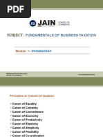 Subject:: Fundamentals of Business Taxation