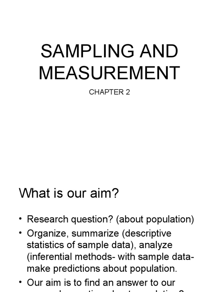 Sampling and Measurement | PDF | Sampling (Statistics) | Statistics
