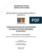 ANÁLISIS INTEGRAL DE LOS SISTEMAS de Aminas en ENAP Refineria Aconcagua