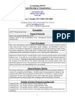 Accounting 306-01 Controllership in Organizations: Jeffrey C. Fasoldt, CPA CGMA CMA MBA