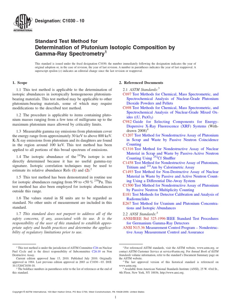Determination of Plutonium Isotopic Composition by GammaRay