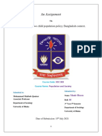 Justification of Two Child Population Policy Bangladesh Context.