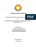 Evaluación proceso matanza eviscerado Avícola S.A