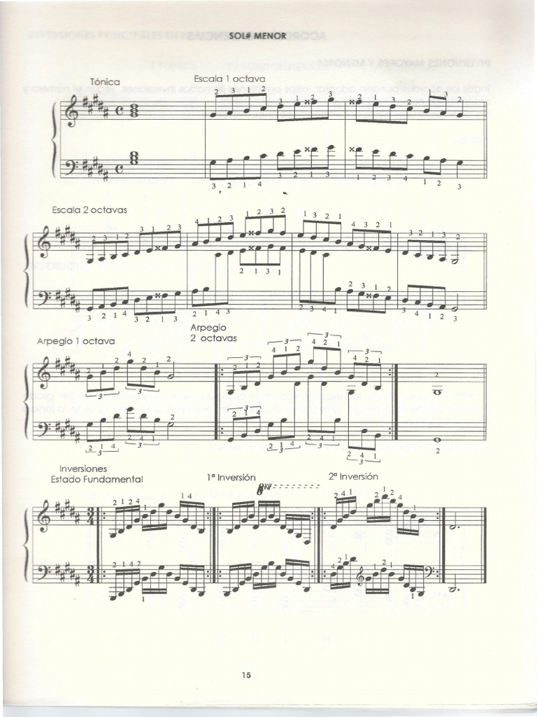 Escalas y Arpegios en Sol Menor | PDF | Teoría musical | Elementos de ...