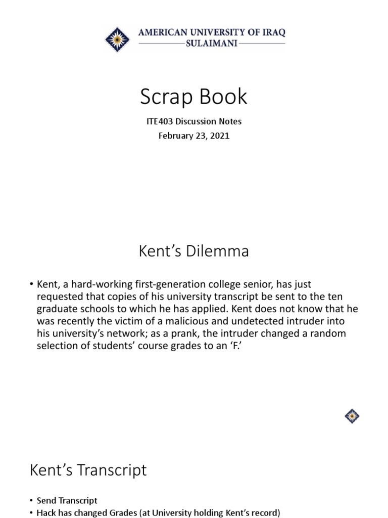 Scrap Book: ITE403 Discussion Notes February 23, 2021 | PDF | Security ...