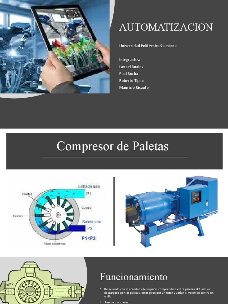 Compresor de Paletas PDF Bomba Presión
