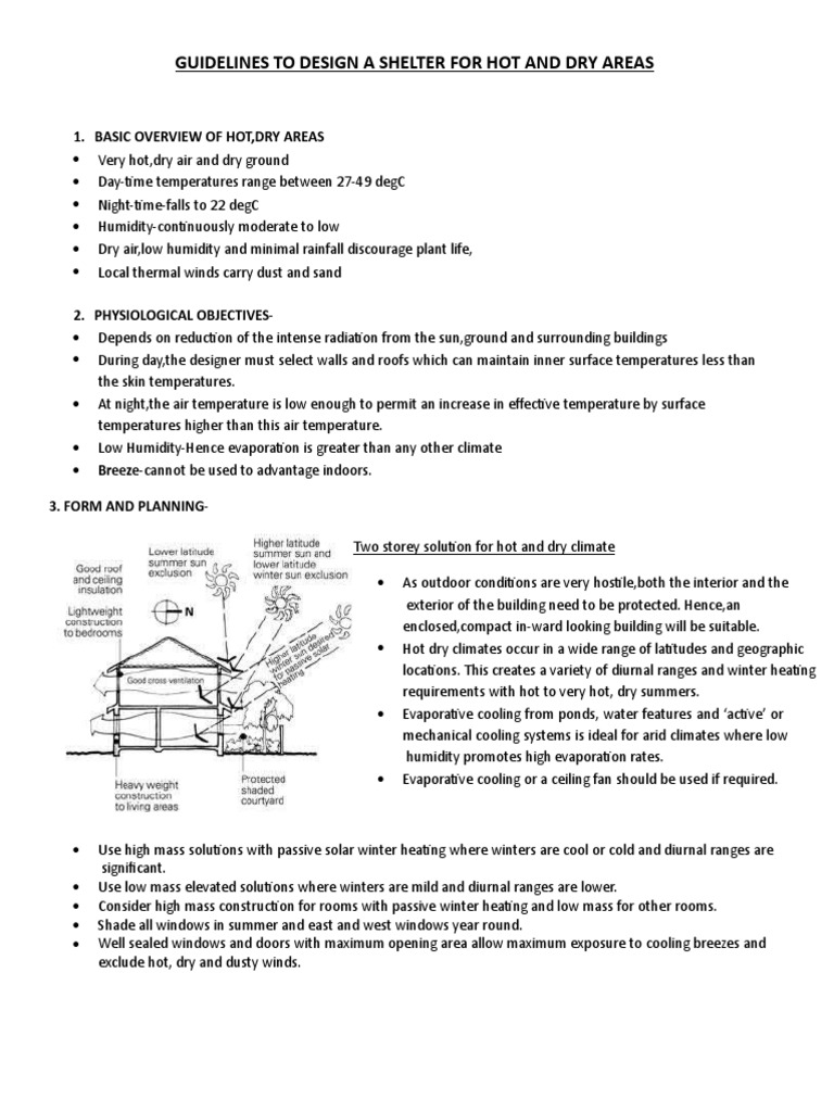 Designing Shelters For Hot Dry Climates | PDF | Climate | Building ...