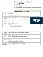 Conteúdos e datas das Atividades do 3o Trimestre