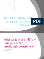 Brain Teasers and Lateral Thinking Puzzles