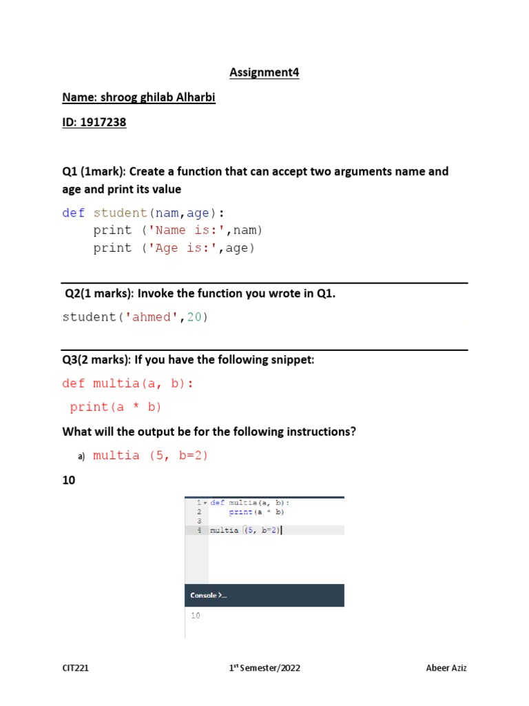 Assignment4 Shroog Ghilab Alharbi 1917238 | PDF