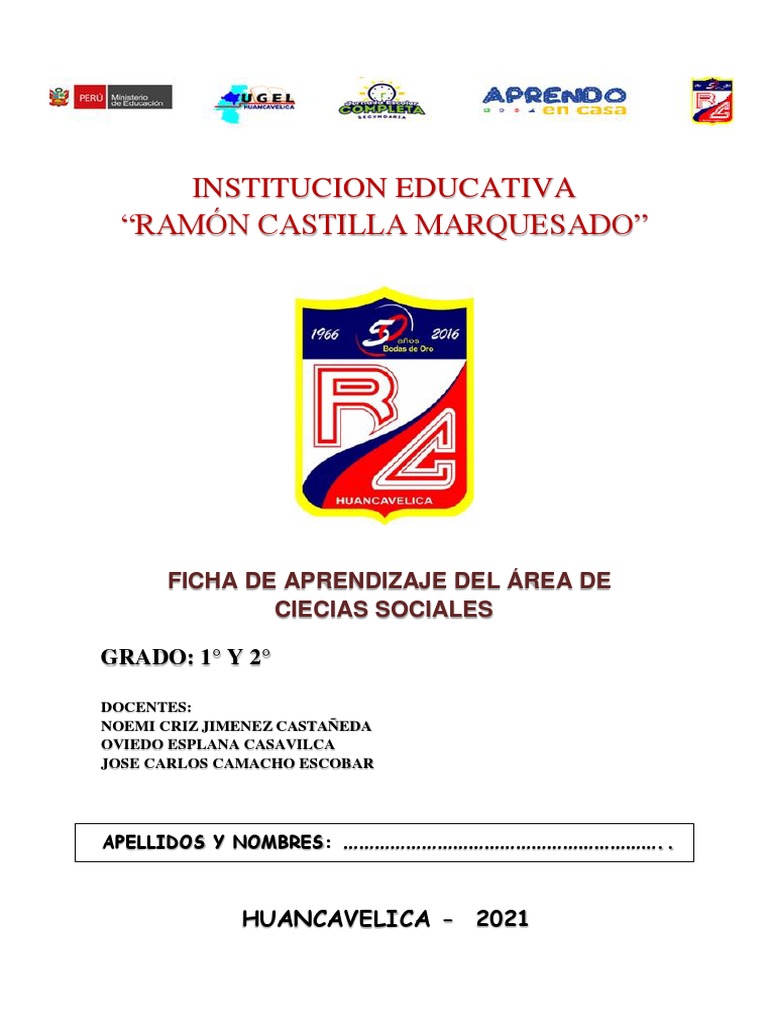 Ficha de Aprendizaje 1° y 2° CCSS | PDF | Imperio Inca | Aprendizaje