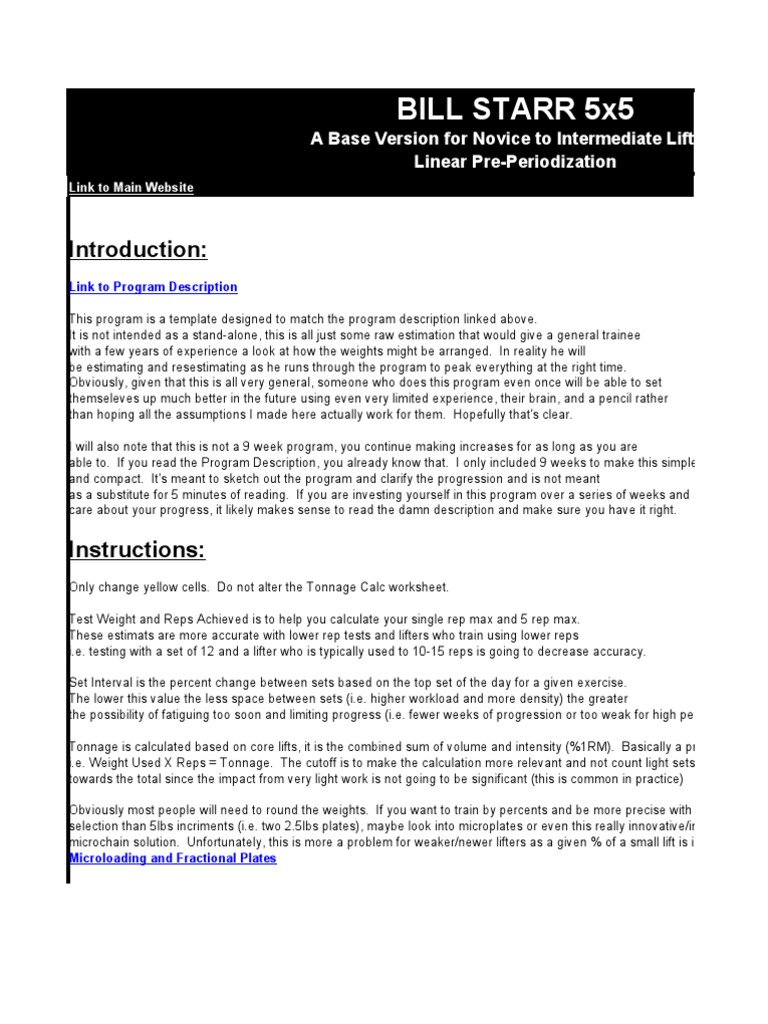 Bill Starr 5X5 Exercises Pdf – Bill Starr 5X5 Training Routine – ACME