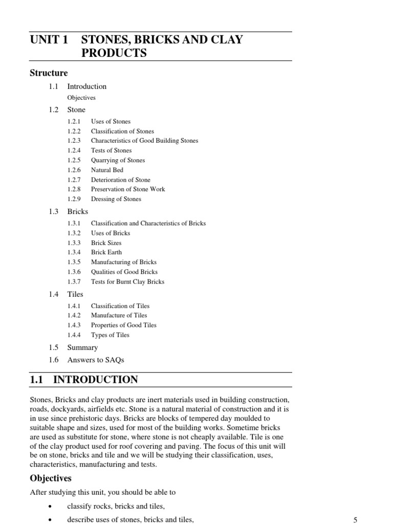 Classification of Stones and Bricks | PDF | Sedimentary Rock | Rock ...