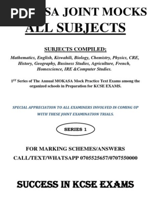 Mokasa Joint Mocks 1 | Pdf | Combustion | Chemical Substances