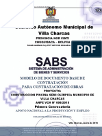 Gobierno Autónomo Municipal de Villa Charcas: Modelo de Documento Base de Contratación para Contratación de Obras