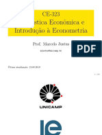 Estat Istica Econ Omica e Introdu C Ao' A Econometria: Prof. Marcelo Justus