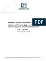 Règlement - Interieur - Formation Continue - DU - CU - DUSS - Version - Mai 2019 - 0