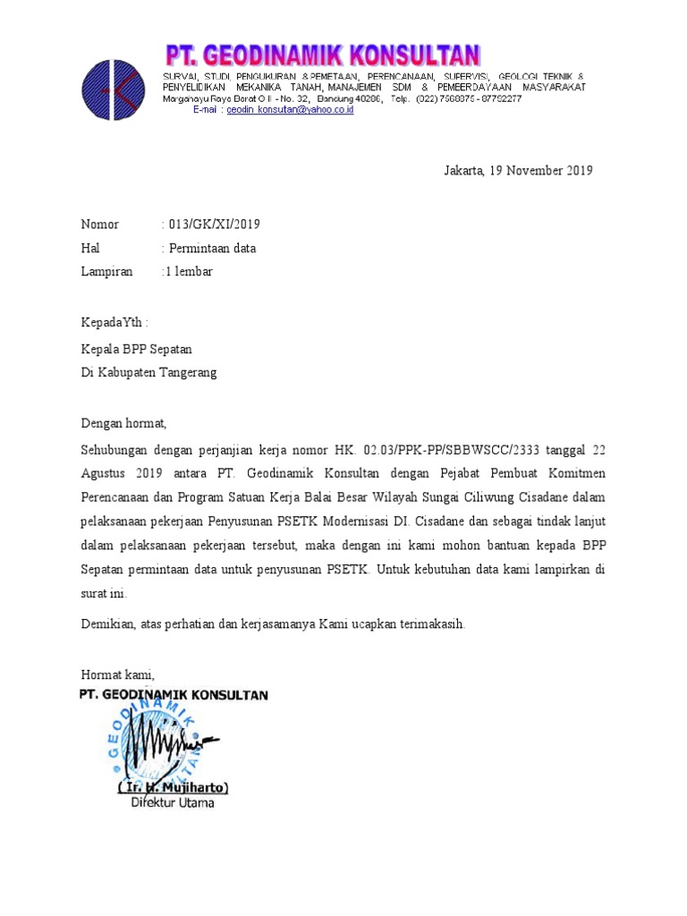 Surat Permohonan Data Bpp Sepatan | Pdf