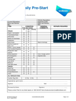 SF-0013C - Vehicle Daily Pre-start Checklist template