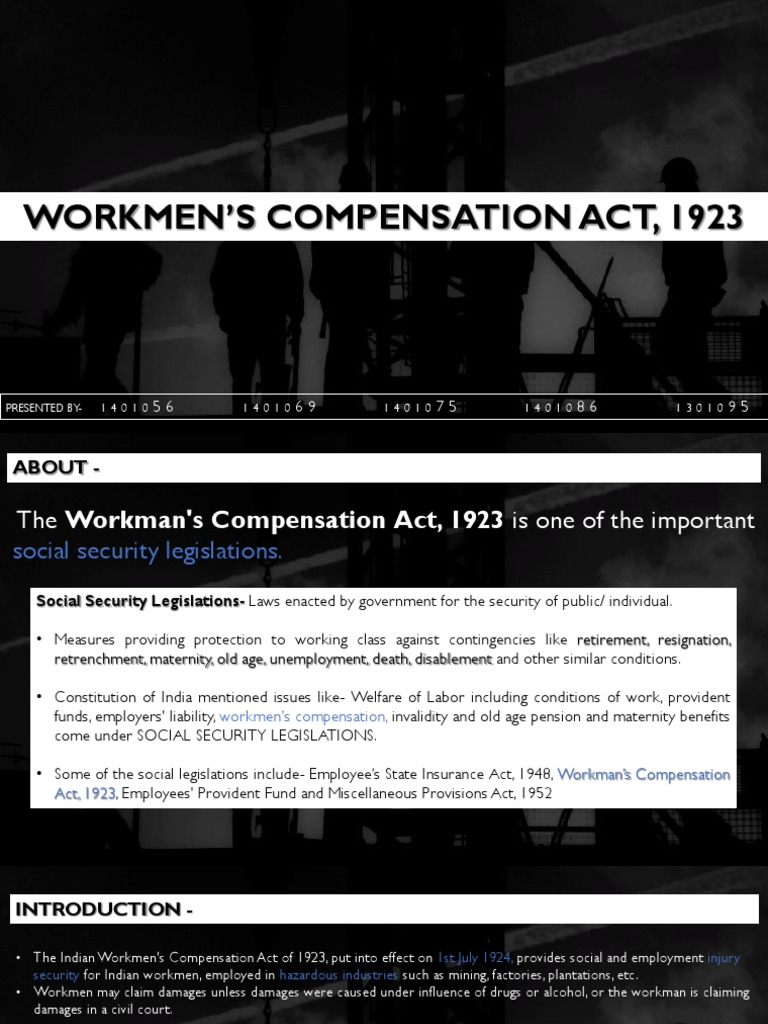 Workman's Compensation ActPresent PDF Workers' Compensation