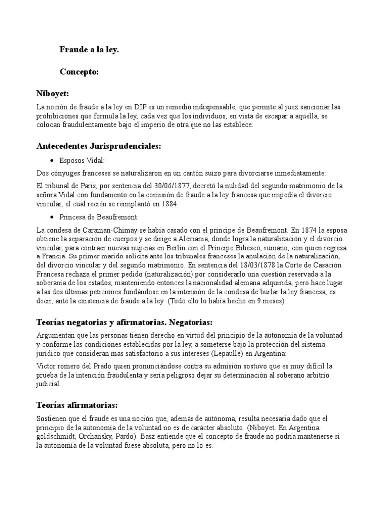 Fraude a la Ley en Derecho Internacional | PDF | Divorcio ...