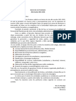 Inicio de Actividades: Año Escolar 2021-2022