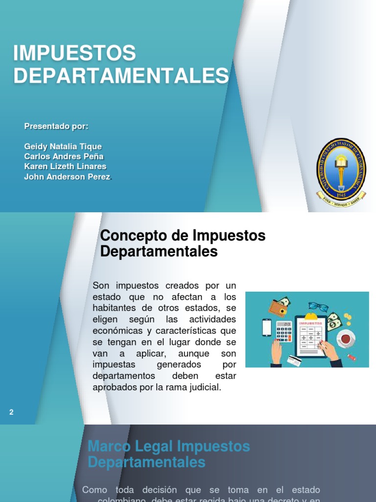 Impuestos Departamentales Presentacion | PDF | Presupuesto | Gobierno