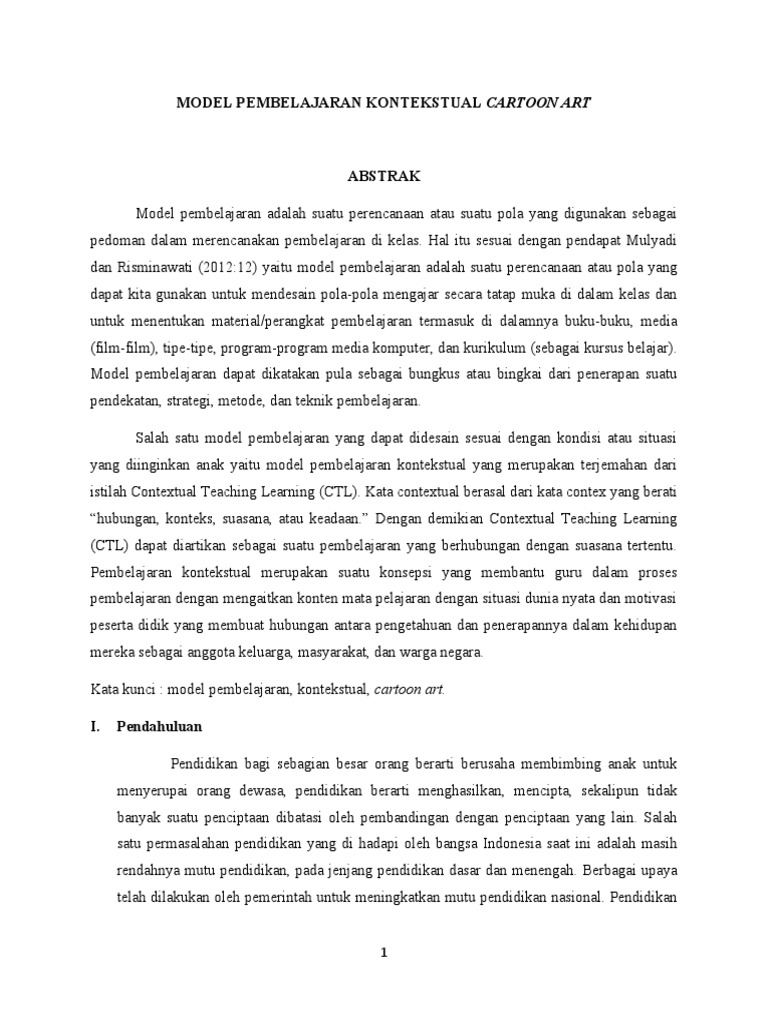 Model pembelajaran kontekstual pdf
