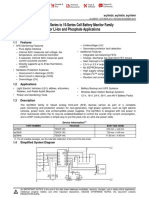 bq769x0 3-Series To 15-Series Cell Battery Monitor Family For Li-Ion and Phosphate Applications