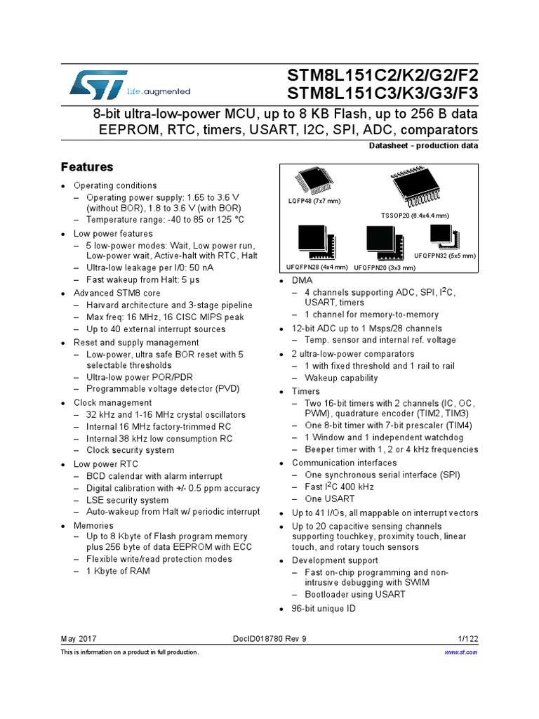 STM 8 L | PDF | Microcontroller | Embedded System