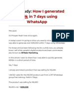 Case Study:: How I Generated N310K in 7 Days Using Whatsapp
