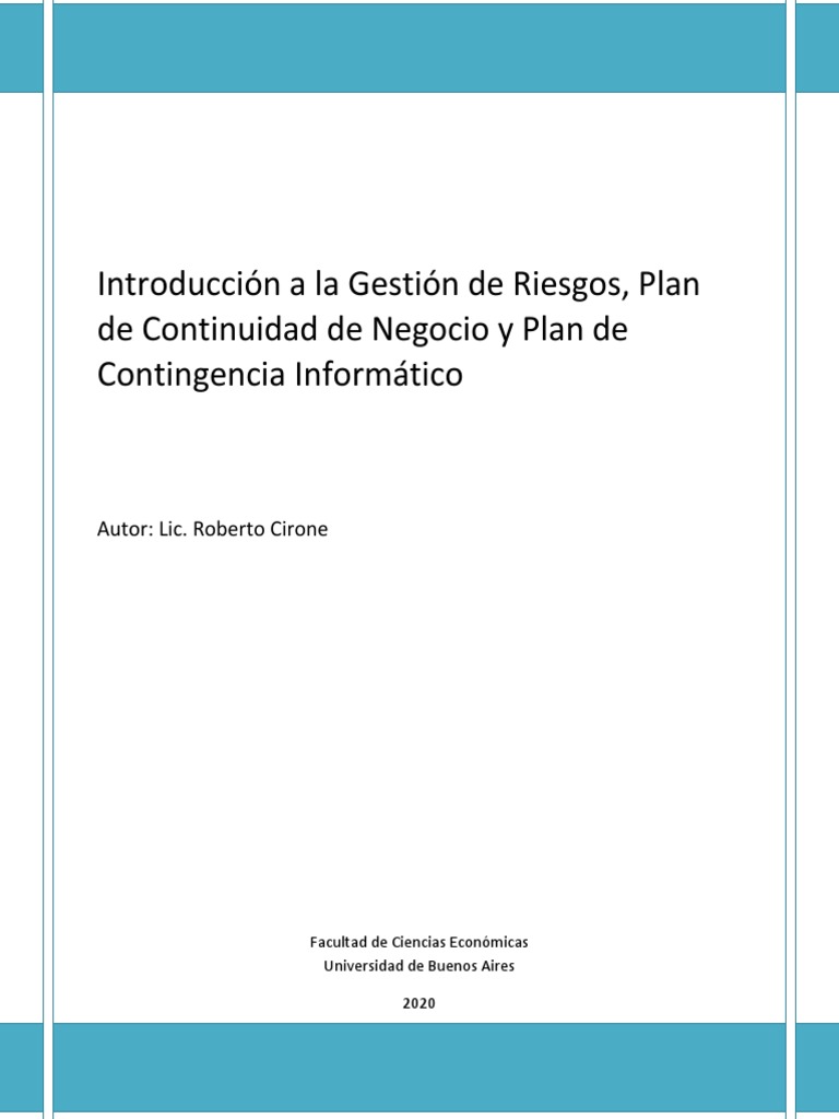 Introducción A La Gestión de Riesgos - BCP y DRP | PDF | Riesgo ...