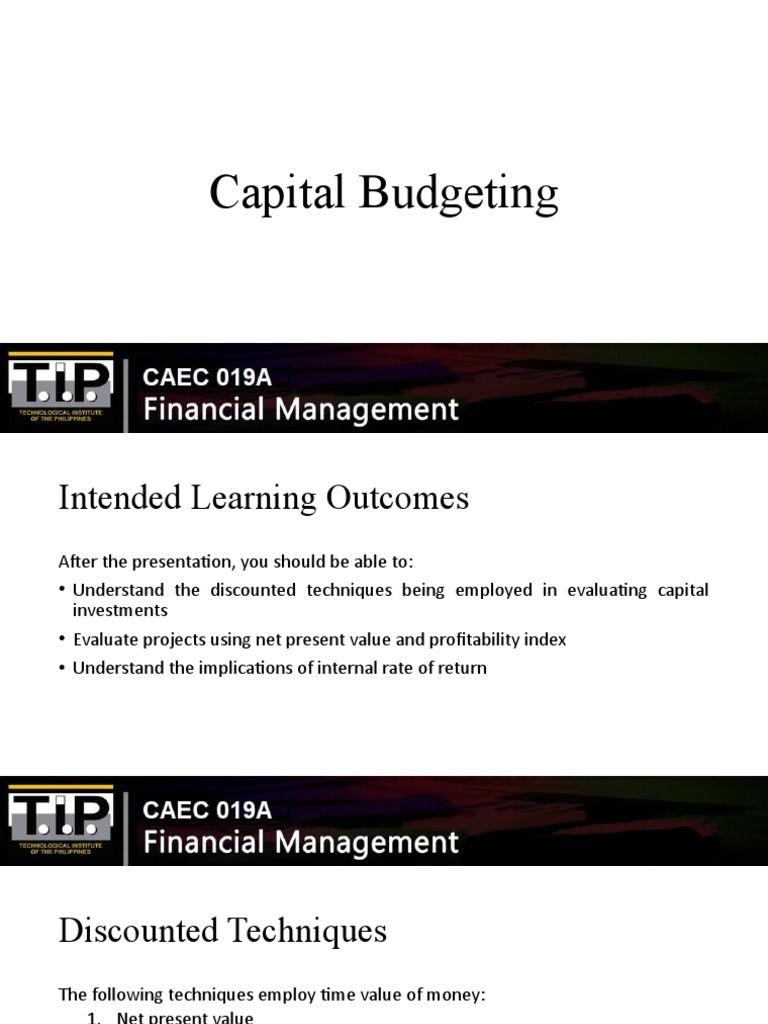 Capital Budgeting | PDF | Net Present Value | Internal Rate Of Return