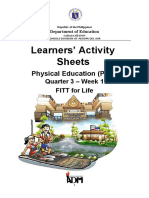 Learners' Activity Sheets: Physical Education (PE) 8