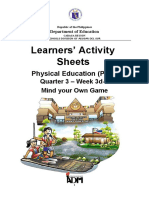 Learners' Activity Sheets: Physical Education (PE) 8