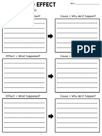 Reading Response: Effect What Happened? Cause Why Did It Happen?