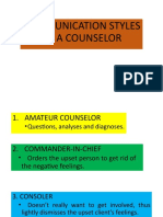 Communication Styles of A Counselor