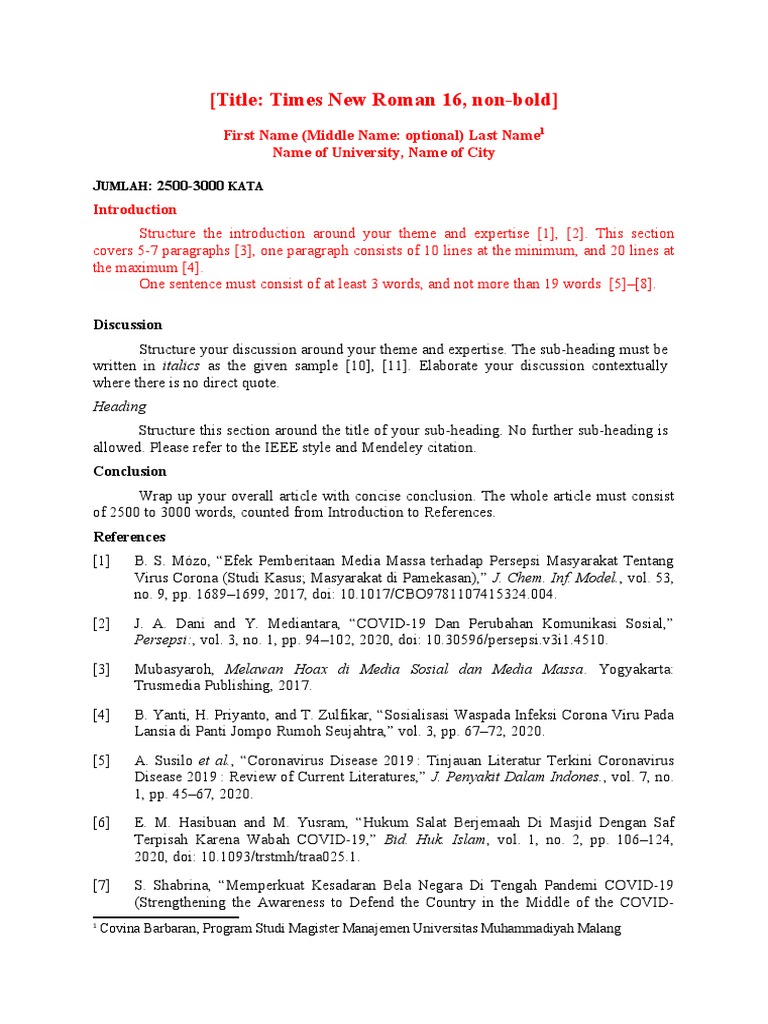 (Title: Times New Roman 16, Non-Bold) : First Name (Middle Name ...