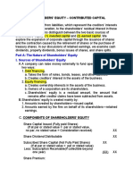 SHAREHOLDERS' EQUITY CONTRIBUTED CAPITAL