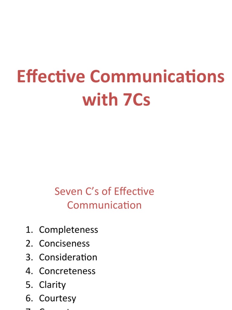 Effective Communications With 7Cs | PDF | Sentence (Linguistics ...