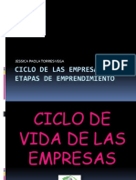 Ciclo de Las Empresas Y Etapas de Emprendimiento: Jessica Paola Torres Vega