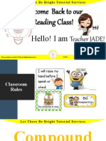 Welcome Back To Our Reading Class!: Hello! I Am Teacher JADE!