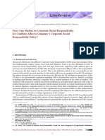 Four Case Studies On Corporate Social Responsibility: Do Conflicts Affect A Company's Corporate Social Responsibility Policy?